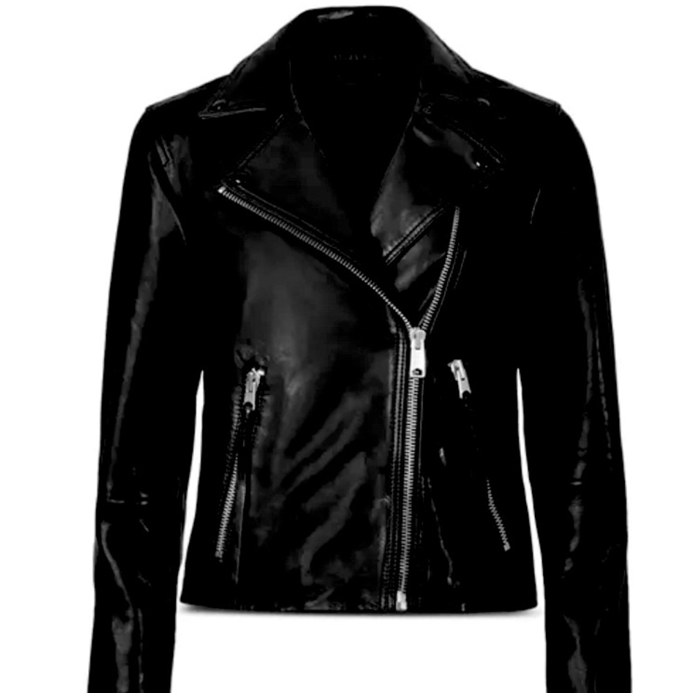AllSaints Dalby Biker Lambs Leather Jacket.